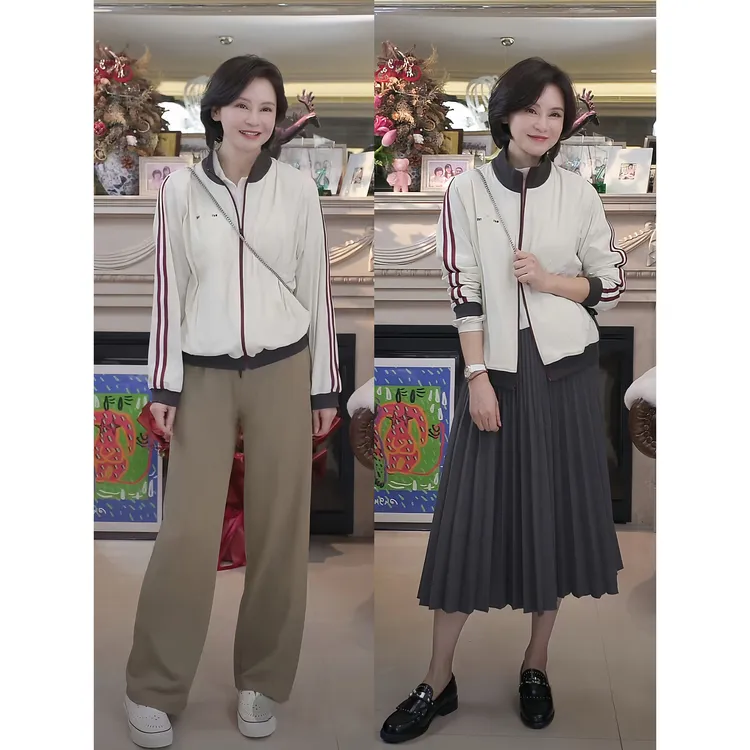我是摩羯 MIU系外套 四面弹罗纹色织精美绣花早秋运动夹克