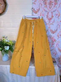 《米粒》83550冬季松紧腰系带百搭减龄加绒加厚休闲裤