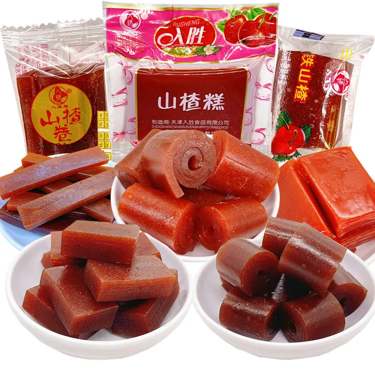 山楂卷果丹皮铁山楂条老式怀旧休闲小吃解馋健康零食蜜饯天津特产