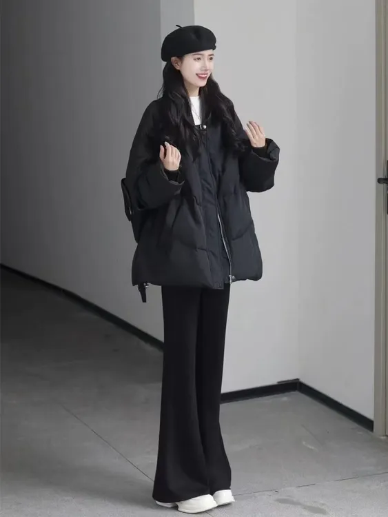 iNSL韩系冬天加厚宽松2025年新款时尚高级感短款羽绒棉服棉衣外套