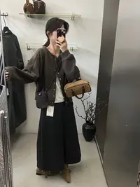 Only（7018#）韩系圆领休闲排扣卫衣开衫外套