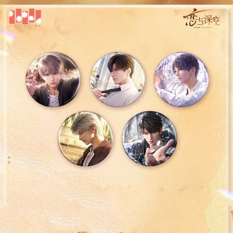 正版 恋与深空心绪定格系列马口铁徽章无边晶彩色纸特典明信片