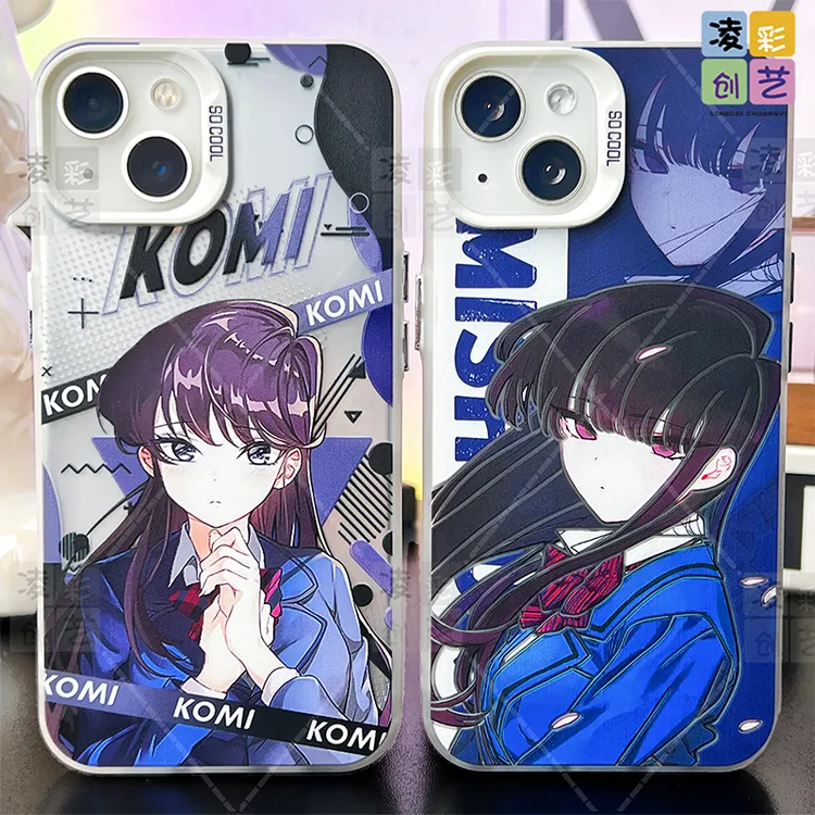 凌彩创艺适用于苹果华为二次元动漫可爱古见大孔IMD彩银壳