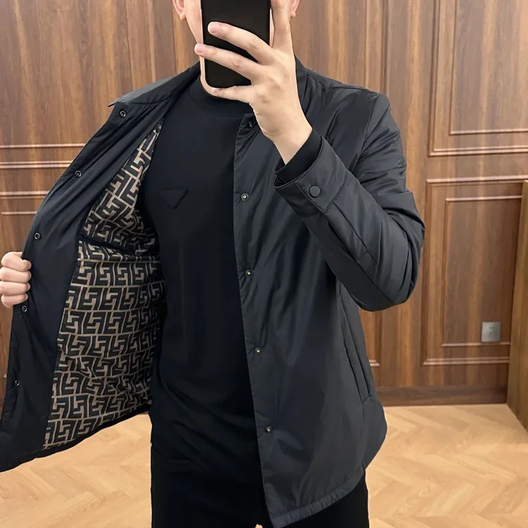 2025冬季新款男士高奢质感时尚修身百搭翻领棉服棉衣夹克保暖外套