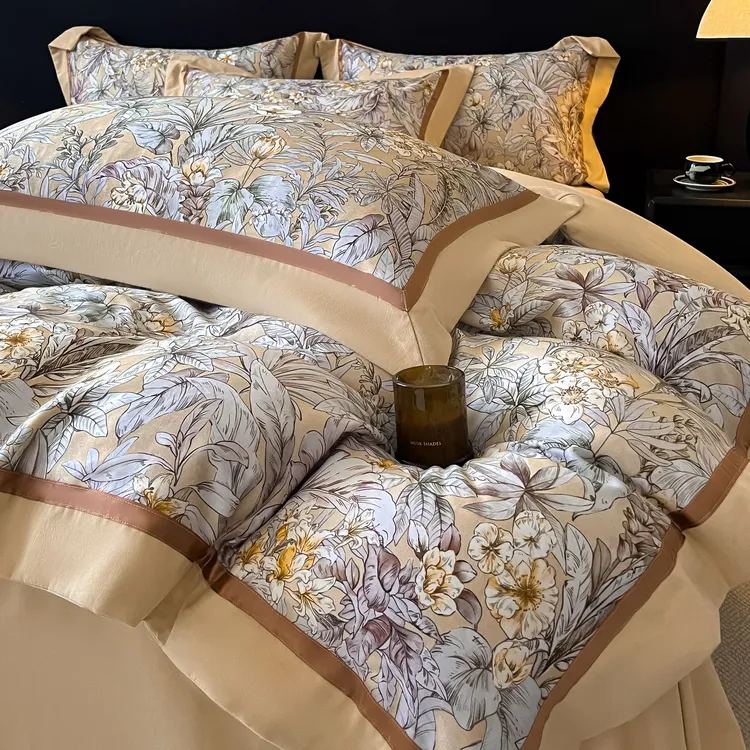 轻奢风A类新疆纯棉四件套秋冬100全棉加厚纯棉床单被套高级感床品