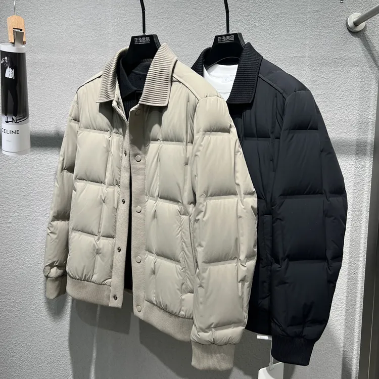 2025冬季欧货翻领羽绒服夹克外套轻奢简约时尚百搭帅气高级