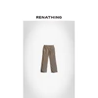 【RENATHING】卡其色灯芯绒直筒长裤