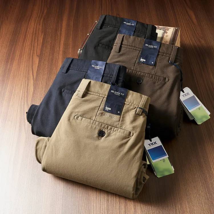 高端质感 秋冬新款男士莫代尔棉柔软微弹免烫商务直筒宽松休闲裤