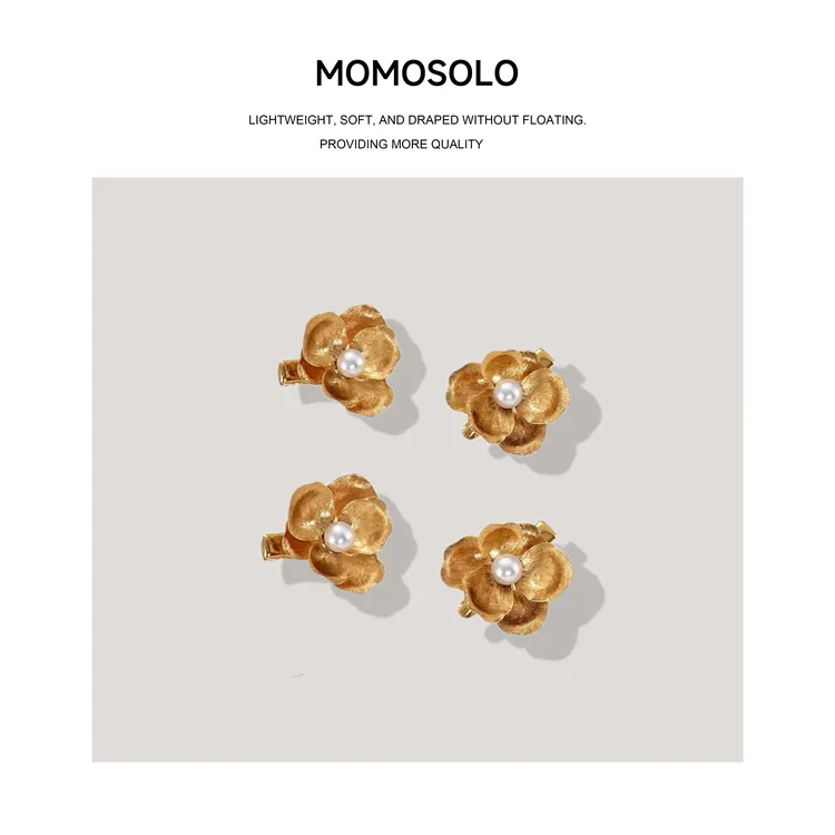 •四朵金花•2025复古宫廷风珍珠花朵发夹法式气质侧边夹发饰260008