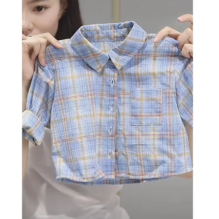 【格子衬衫 小洛妈咪】宝宝衬衣春季男女童外套装儿童打底衫B21