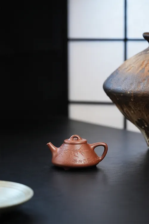 【顶蜀】宜兴红泥紫砂壶石瓢壶茶具平台底槽清泡茶壶紫砂茶壶泥壶