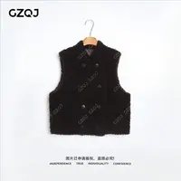 老琴私服【铅灰格调】琥珀流光风100羊毛毛毛马甲外套女秋冬3906