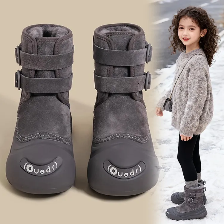 儿童雪地靴女童2025冬季新款时尚百搭保暖防滑中大童小女孩大棉靴