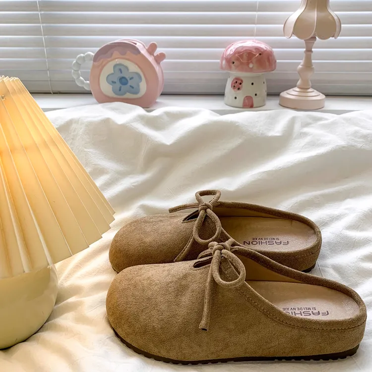 复古厚底勃肯半拖鞋女外穿2025秋季新款丑萌防滑孕妇博肯包头凉拖