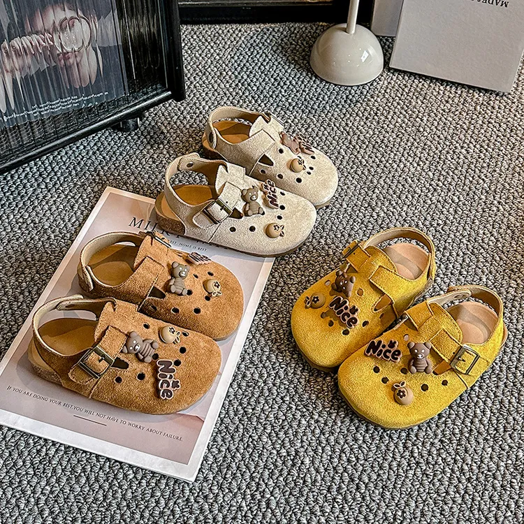 儿童软底防滑凉鞋2025夏季新款中小童卡通潮款可爱男女童勃肯鞋子