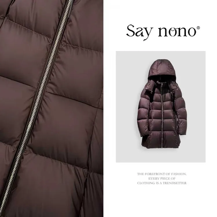 懒猫nono│Saynono 时尚气质休闲纯色百搭保暖连帽鹅绒服 GL1152MY