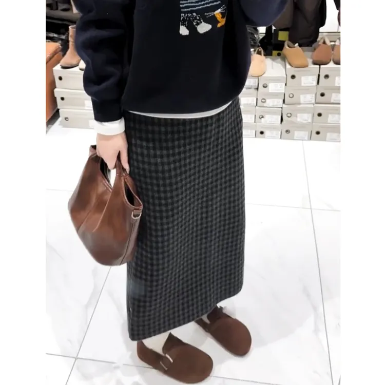 吼吼好看呐！今年流行格子半身裙女秋冬季新款高腰百搭宽松中长裙