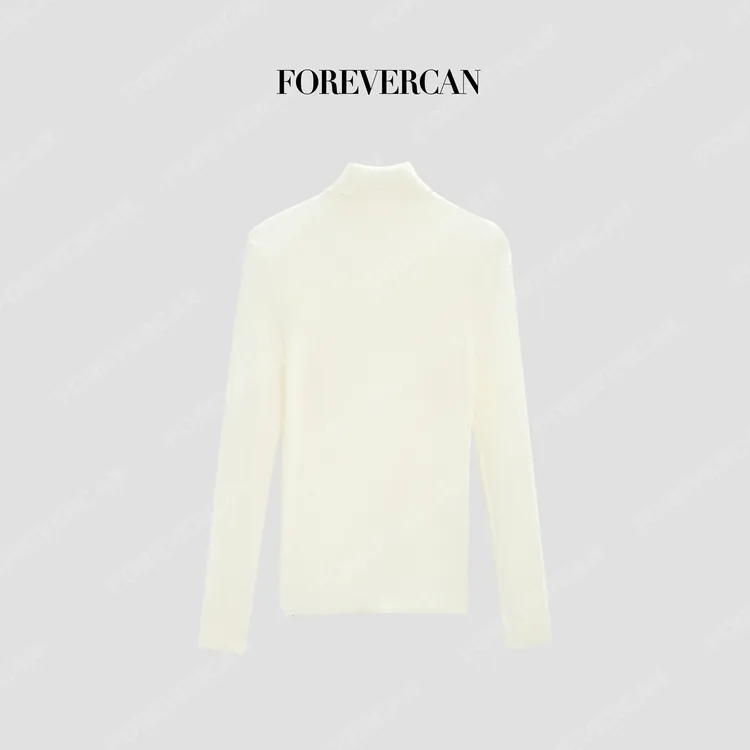 FOREVERCAN“舒适百搭”丝光羊毛高领修身针织打底毛衣MY4768