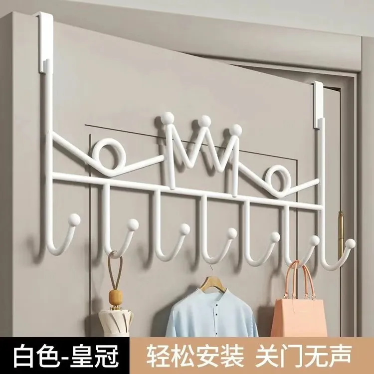 门后挂钩免打孔门上挂衣架置物架衣钩卧室厨房墙上收纳挂架衣服钩