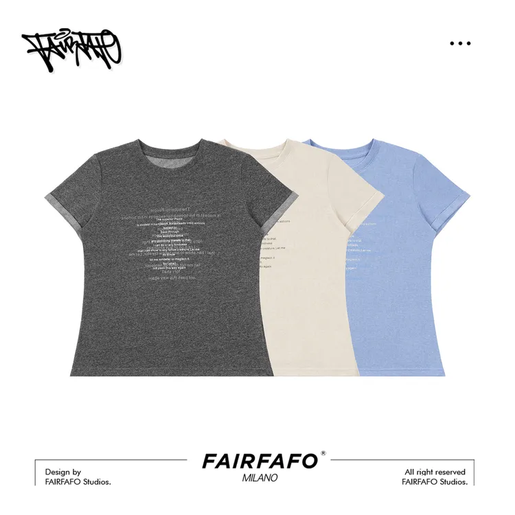 【简约字母印花短袖】DT5ZB0586极简风夏季新款爆款圆领时尚女T恤