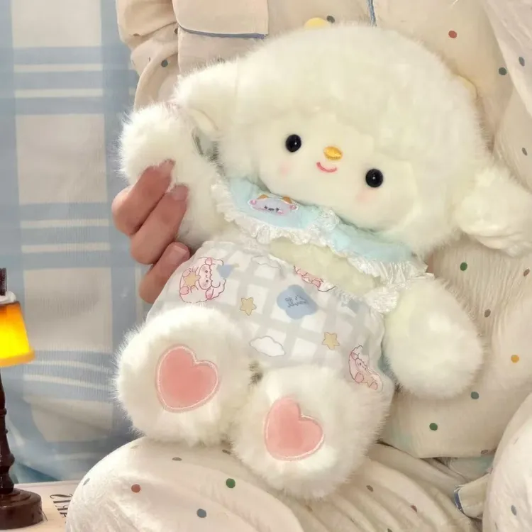 【送孩子生日礼物】可爱新款晚安花衣小羊玩偶毛绒玩具公仔娃娃