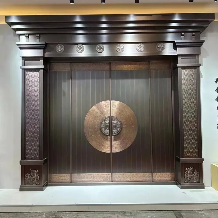 定制铜门厂家直销双开门进户门别墅双开门庭院门农村自建房入户门