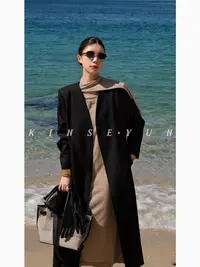 KINSE YUN 『黑马西装』秋季设计款无领弧形女绅士西装外套QD1771