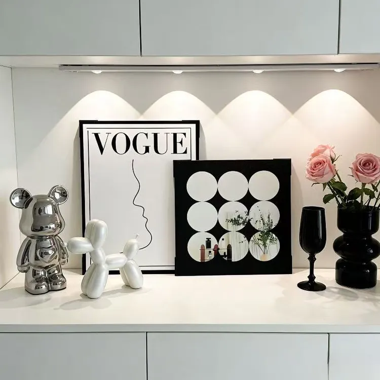 北欧ins九宫格装饰画美女桌摆电视柜床头鞋柜摆画卧室玄关装饰画