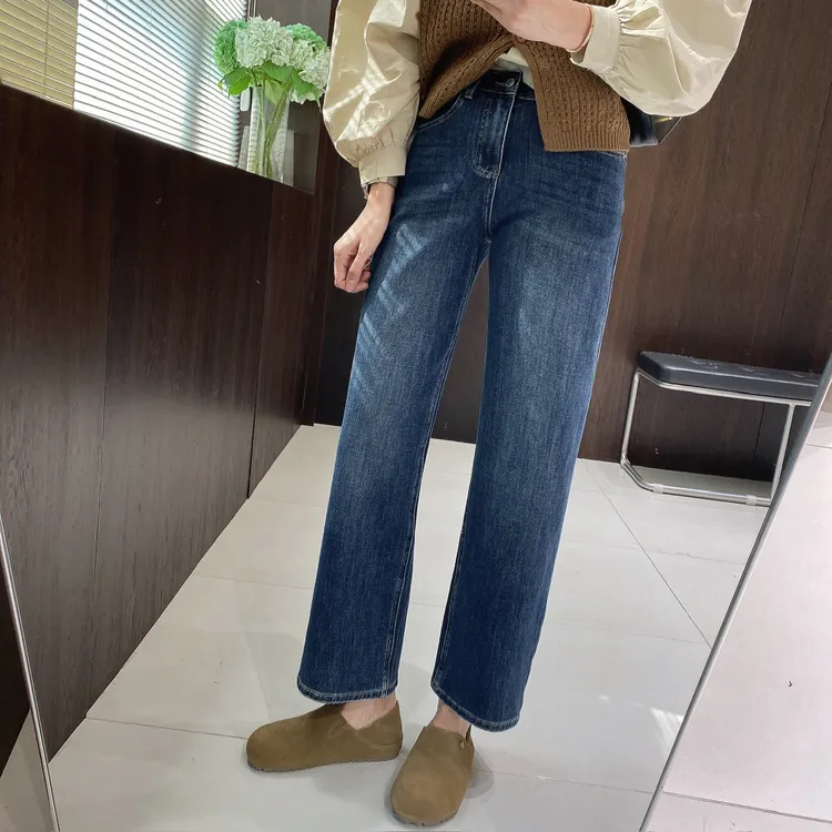 IMFLY金小金自制女装 牛仔裤DYK2805早秋窄版九分直筒牛仔裤