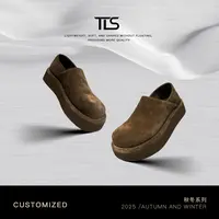 TT【土豆鞋】羊皮绒面真皮厚底博肯一脚蹬懒人舒适百搭小皮鞋X5015