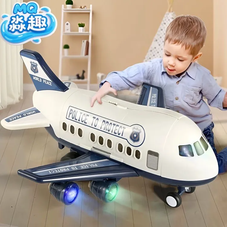 新款超大号儿童变形玩具仿真客机模型音乐轨道0-6个月宝宝玩具