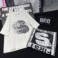 2025夏季新款潮牌大童短袖t恤字母印花圆领上衣半袖3039