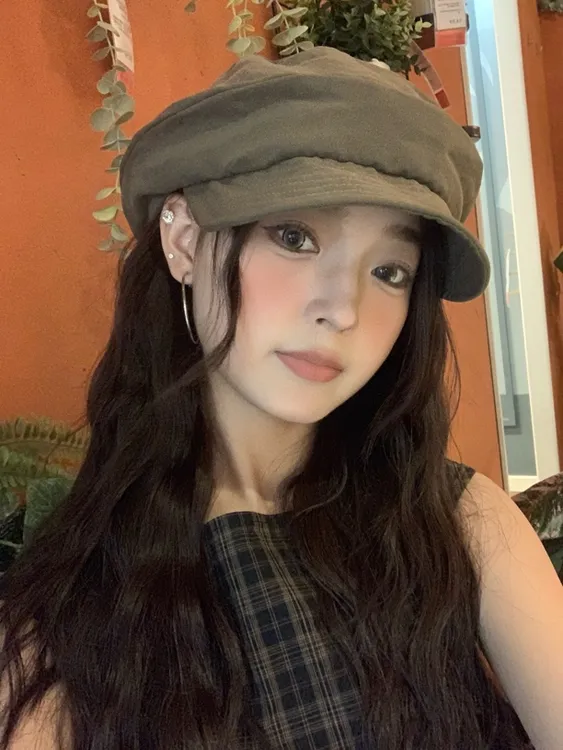 张婧仪同款山本风纯色堆叠莱塞尔贝雷帽报童帽日系百搭舒适透气