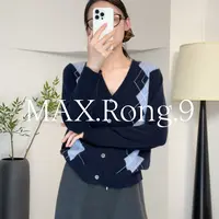 MAX.Rong.9经典菱格纹毛衣短开衫