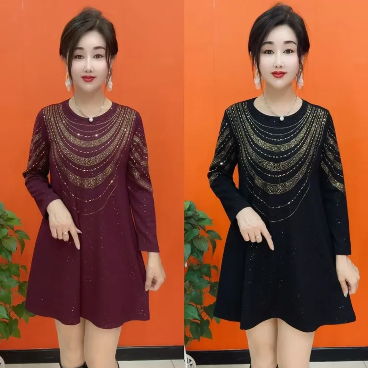 014飘带钻款弹力大版衫