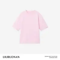 LIURUONAN | 9.28四周年【童话书】粉色圆领短袖宽松休闲羊毛衣秋冬