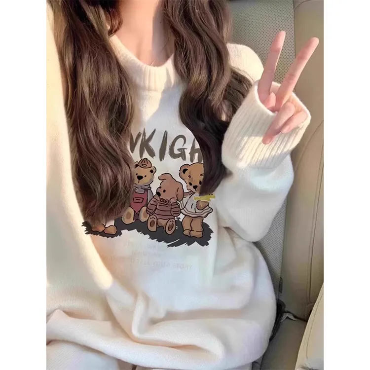 300斤大码软糯毛衣女秋冬季新款加绒加厚慵懒风高级感针织衫上衣