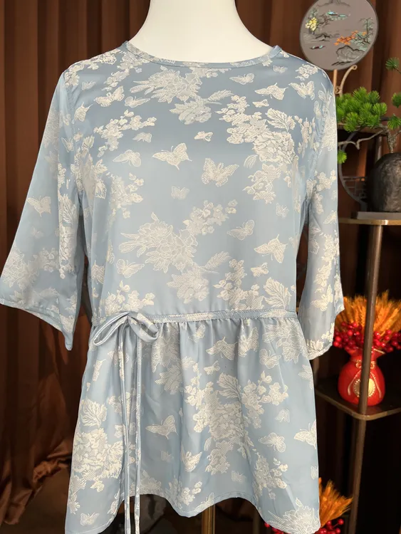 【杺织阁】专属定制 注重品质 双面双穿 云锦提花萝 衬衫上衣新
