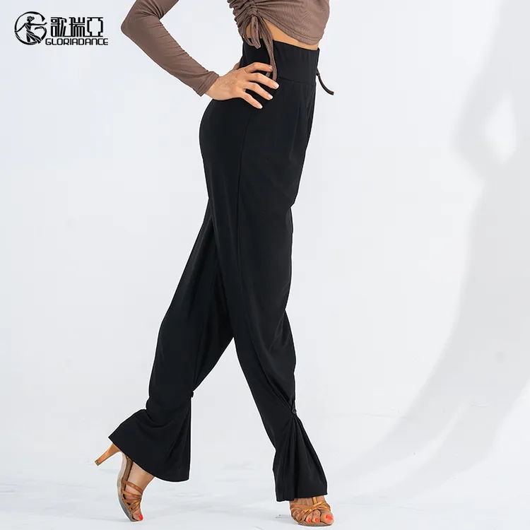 歌瑞亚拉丁摩登广场舞服女成人训练表演服瘦腿修身拉丁舞长裤411