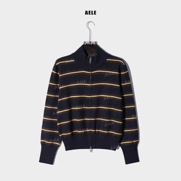 AELE立领休闲宽松条纹针织毛衣开衫 X853 2955 AD