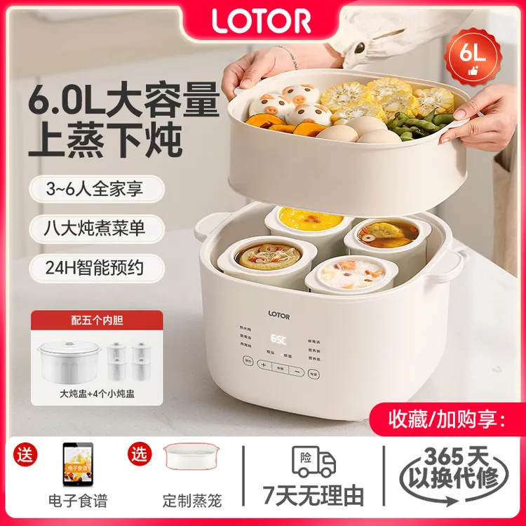 LOTOTR徕多电炖锅煮粥隔水炖全自动家用陶瓷炖汤锅煲汤辅食电炖盅