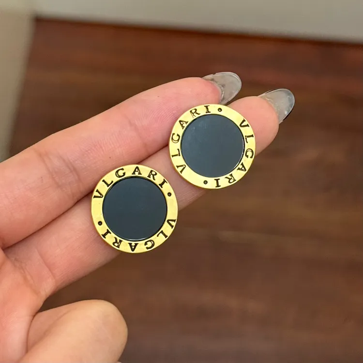 铜合金耳饰 E0642 时尚气质百搭经典黑色纽扣耳钉