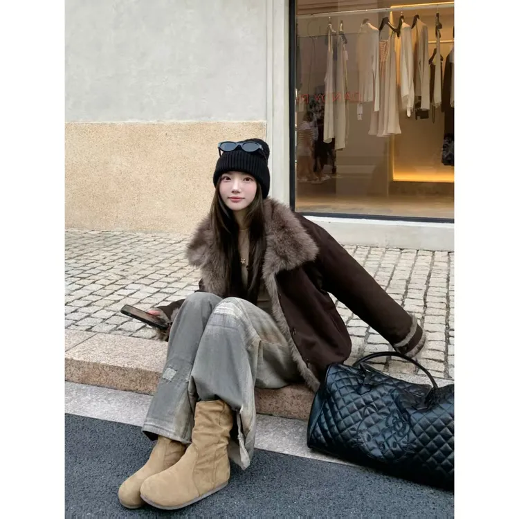 H1598【焦糖可可】秋冬超经典复古美拉德穿搭外套女加厚巨好看上衣