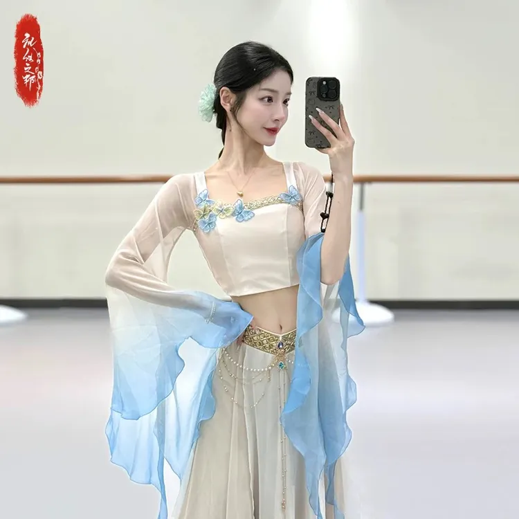 【晓暮蝶】古典舞服装舞蹈服飘逸仙气大裙摆古风演出服异域敦煌