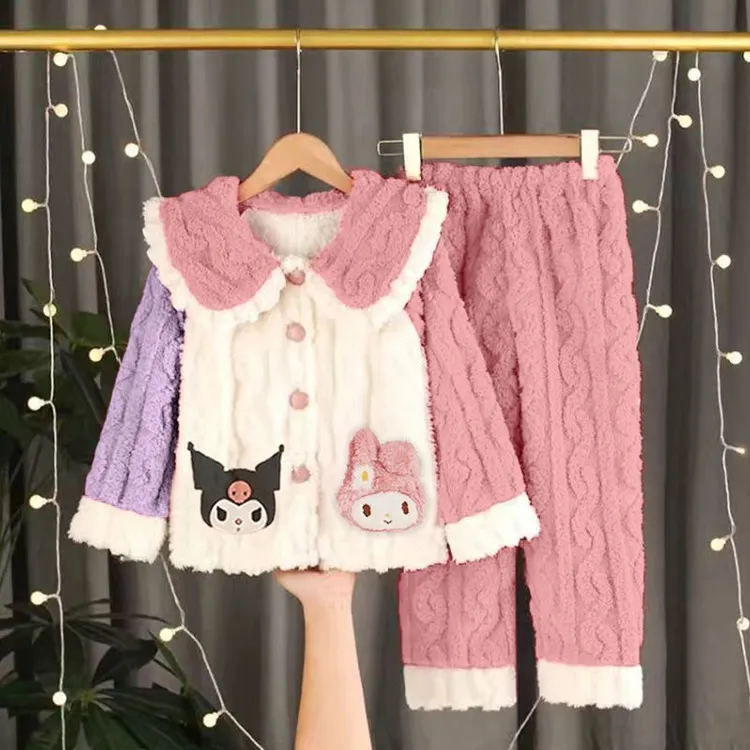 嘟嘟家【断码清仓】睡衣女童秋冬季珊瑚绒加绒加厚款儿童小女孩法兰