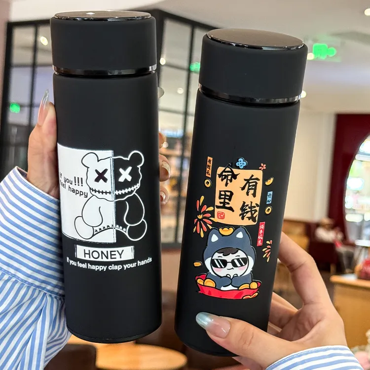 智能测温保杯学生简约创意潮流高颜值男士水杯316不锈钢定制杯子