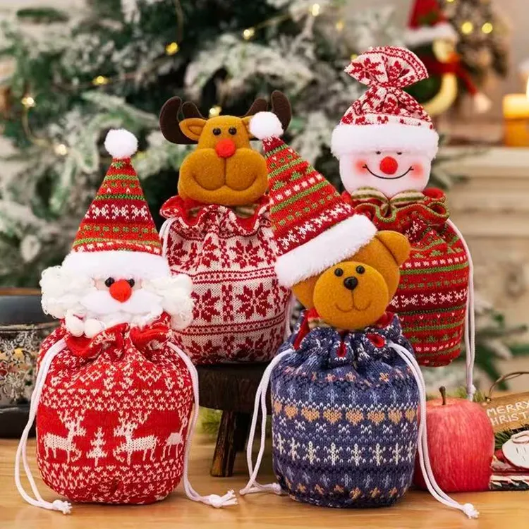 圣诞节礼品袋圣诞苹果袋礼物袋儿童糖果袋平安夜苹果袋创意手提袋