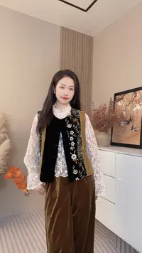 民族风刺绣春季圆领薄款厚款马夹时尚碎花洋气女装