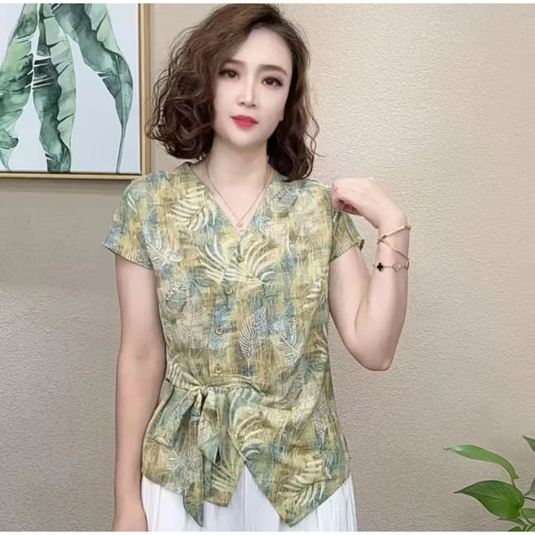 2025夏季新款洋气百搭减龄显瘦气质短袖T恤女上衣#02830