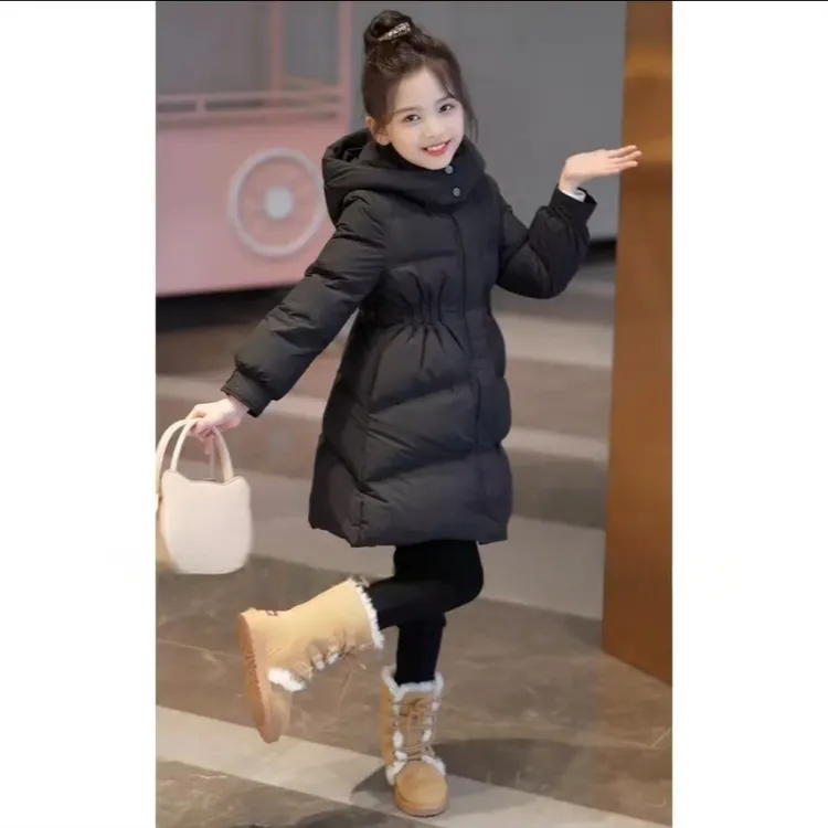 儿童羽绒服女童中长款2025新款洋气冬装女孩白鸭绒加厚保暖外套